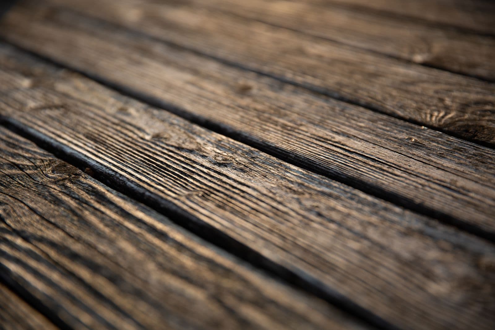 Close view of worn wood planks